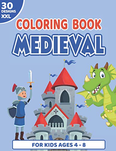 Medieval Coloring Book: 30 Giants Patterns for Kids Boys, Girls and
