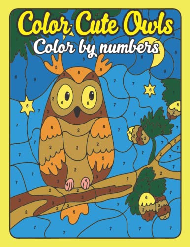 Color Cute Owls Color by numbers: Owls Color by Number Pages for Men ...