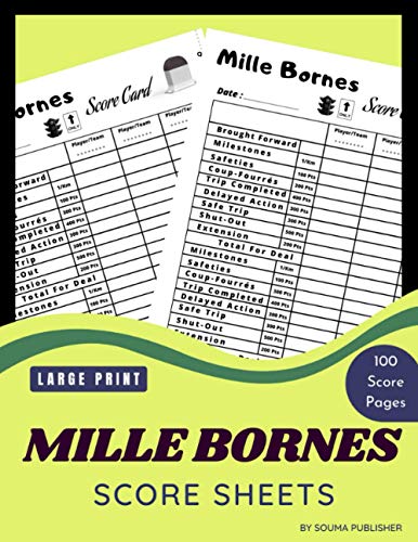 Mille Bornes Score Sheets: 100 Scorekeeping to Easily Keep Track of All ...