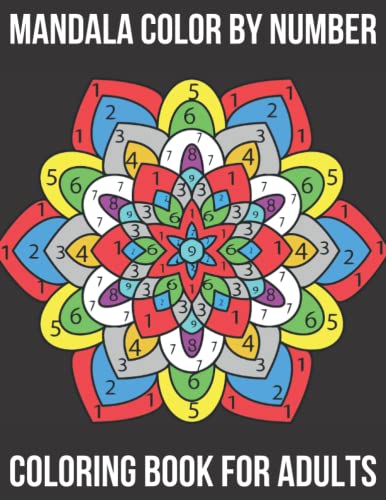 Mandala Color By Number Coloring Book For Adults: With Fun, Easy, and ...