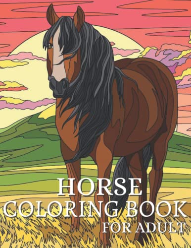Horse Coloring Book For Adult: Large print Easy horse Coloring Book for ...