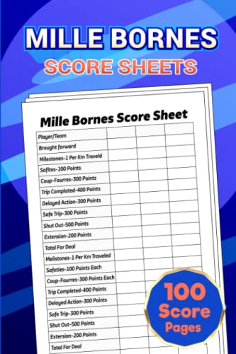 Mille Bornes Score Sheets: 100 Small Score Pads for Scorekeeping ...