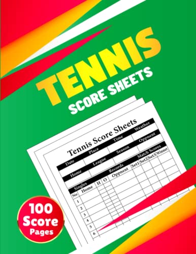 Tennis Score Sheets: 100 Large Score Pads for Scorekeeping – Tennis