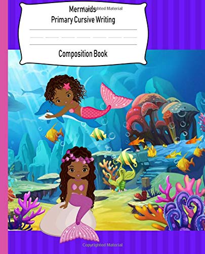 Mermaids Primary Cursive Writing Composition Book: African American ...