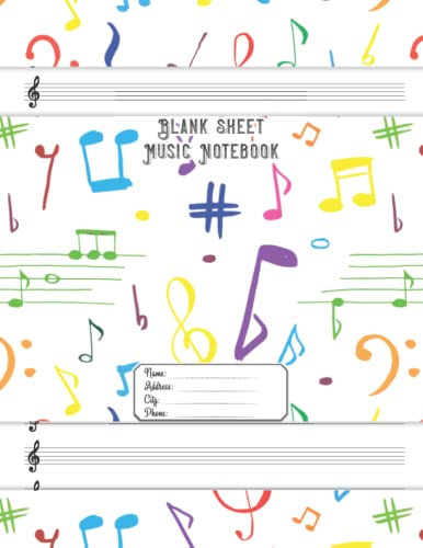 Blank Sheet Music Notebook: Music Manuscript Paper Notebook | 120 Pages ...