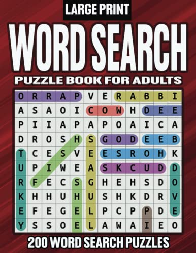 Large Print 4000 Words Word Search Puzzle Book for Adults: 200 Word ...