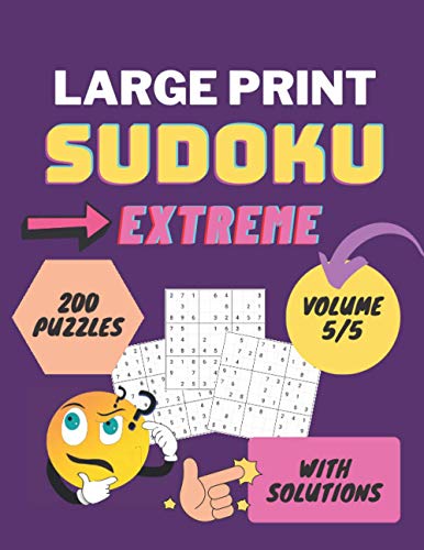 SUDOKU Large Print Extreme - Sudoku Puzzle Book: Large Print Sudoku for ...