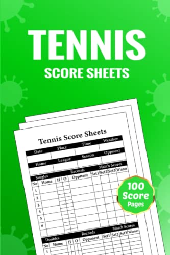 Tennis Score Sheets: 100 Small Score Pads for Scorekeeping – Tennis