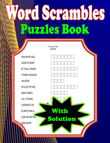 Word Scrambles Puzzles Book With Solution: 1200+ Words 2022 Large Print ...