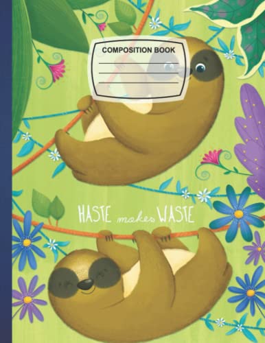 Composition Notebook: Sloths jungle Wide Ruled Paper Notebook Journal ...