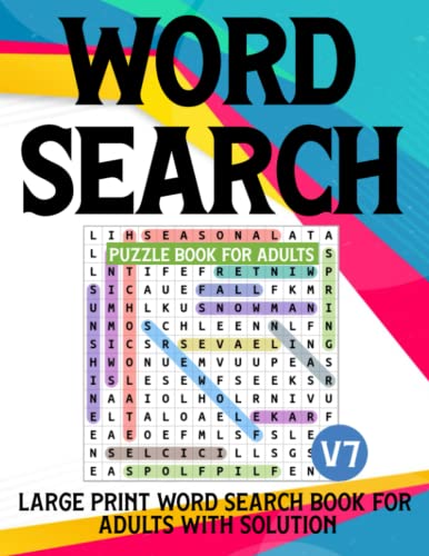 Word Search Puzzle Book For Adults: 100 Large-Print Puzzles Adults by S ...