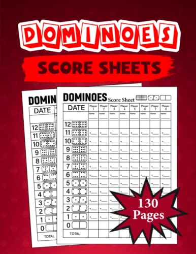 Dominoes Score Sheets: 130 Large Dominoes Score Pads For Scorekeeping ...