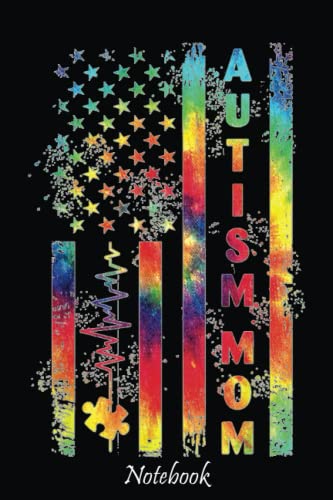American Flag Autism Awareness Teacher Mom Support Notebook: Notebook ...