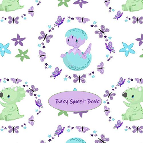 Baby Guest Book Cute Dinosaurs Perfect Baby Shower and Christening