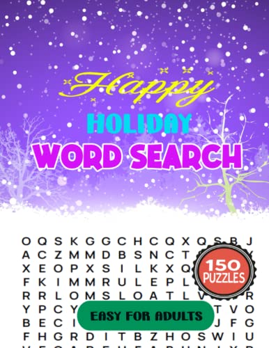 Happy Holiday Word Search Easy for Adults: 150 Puzzles Large-Print
