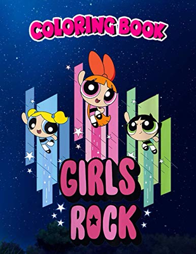 Coloring Book: Womens CN The Powerpuff Girls Rock V-Neck, Children ...