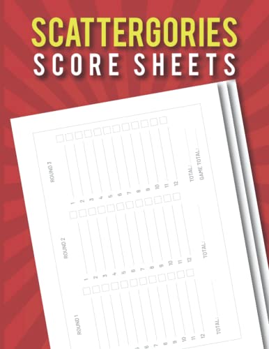 Scattergories Score Sheets: A Large Print Card Game Pad for Record Your ...