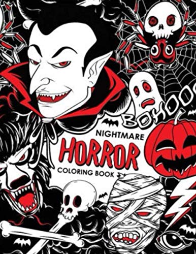 Nightmare Horror Coloring Book: A Horror Coloring Book for Relaxation ...