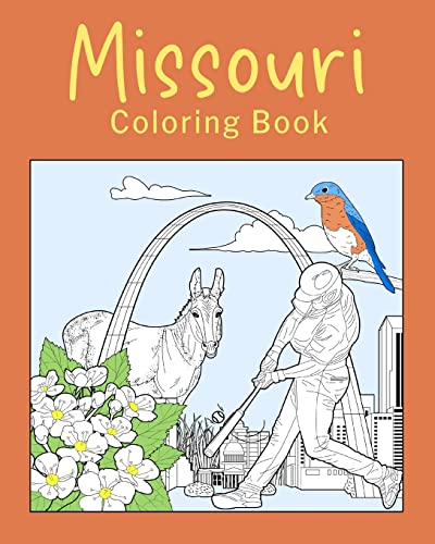 Missouri Coloring Book: Painting on USA States Landmarks and Iconic ...