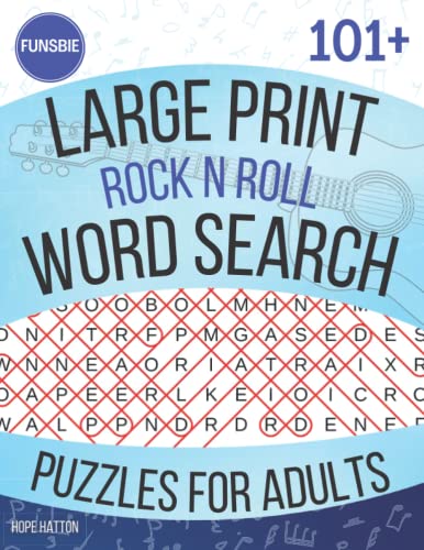 101+ Large Print Rock n Roll Word Search: Puzzles for Adults by Hope ...
