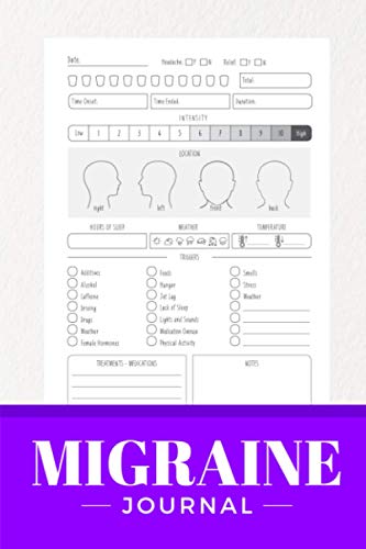 Migraine Journal: A Detailed, Fast and Easy Headache Tracking Journal ...