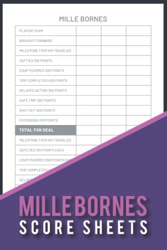 Mille Bornes Score Sheets: A Small Print Card Game Pad for Record Your ...