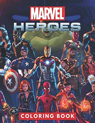 Marvel Heroes Coloring Book: Perfect Christmas Gift For Kids And Adults ...