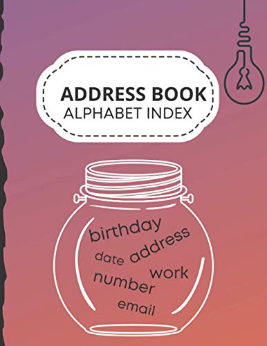 Address Book with Alphabet index: Large Journal Organizer - Jar with ...