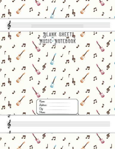 Blank Sheet Music Notebook: Music Manuscript Paper Notebook | 120 Pages ...