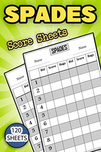 spades score sheets: 120 Small Spades Score Pads, Gift Idea For Your ...
