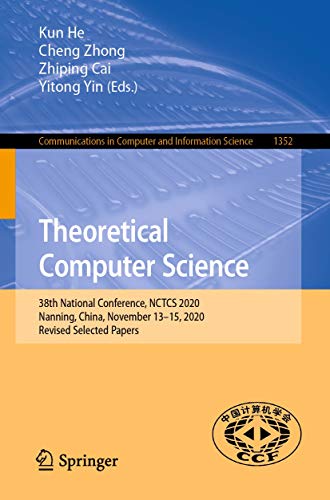 Theoretical Computer Science 38th National Conference, NCTCS 2020