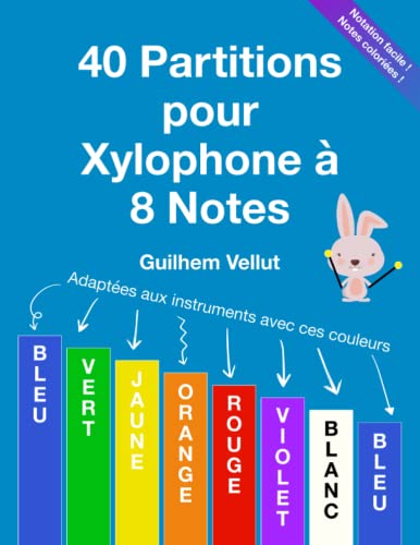 40 Partitions Pour Xylophone 8 Notes - Chansons Enfants Et Folkloriques - Notes à Colorier + MP3