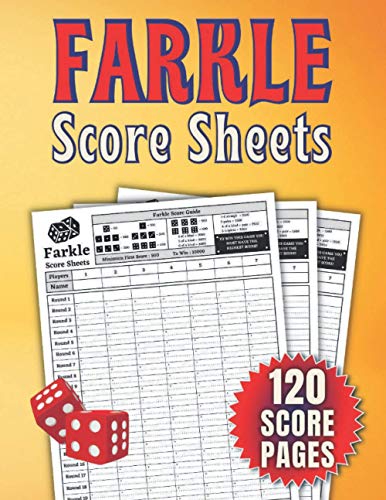 Farkle Score Sheets: 20 Farkle Game Sheets | Farkle Notebook Sheets ...