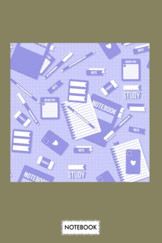 The Lavander Study Mess With School Supplies Lavender Notebook: Lined ...