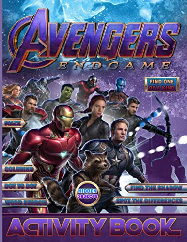 Avengers Endgame Activity Book: Confidence And Relaxation Word Search ...