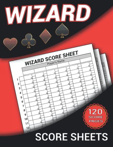 Wizard Score Sheets: 120 Large Score Pads for Scorekeeping, Wizard Card ...