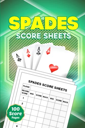 Spades Score Sheets: 100 Pages Spades Score Pads for Card Game Score ...