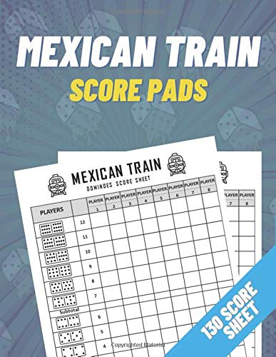 Mexican Train Score Pads: 130 Mexican Train Score Sheets | Large Size 8 ...