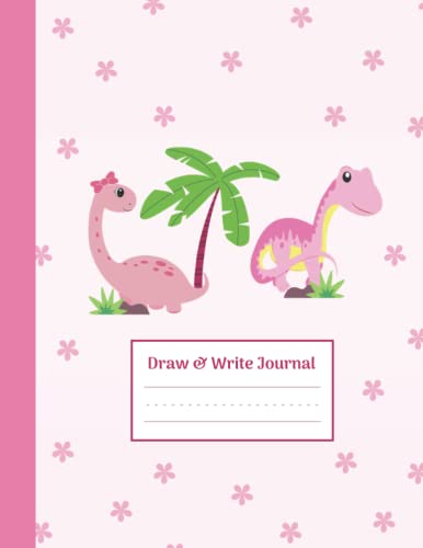 Pink Dinosaur Draw & Write Journal: A Cute Primary Composition Notebook ...