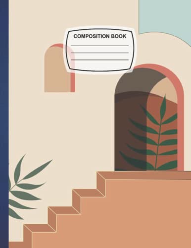 Composition Notebook: House with Tropical Leaves Blank Wide Ruled Paper ...