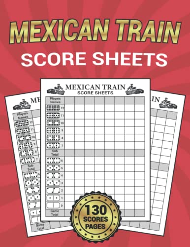 Mexican Train Score Sheets: Mexican Train Dominoes Board Game Score Pad ...