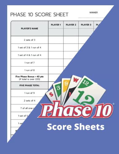 Phase 10 Score Sheets: 120 Large Page Score Pads Phase Ten Score Pads Phase 10 Score Sheets: 120 Large Page Score Pads Phase Ten Score Pads