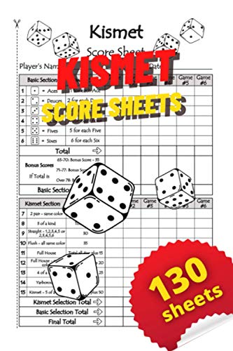 Kismet Score Sheets: 130 Large Score Sheet Pages For Scorekeeping. Gift ...