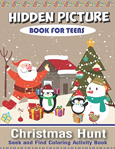 Hidden Picture Book for Teens, Christmas Hunt Seek And Find Coloring ...