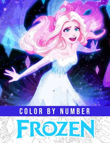 Frozen color by number: Animation Illustration Color Number Book for ...