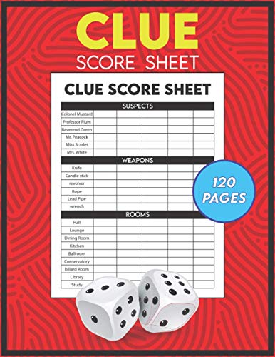 CLUE Score Sheet: Score Pad for Clue Board Game with New Character Dr ...
