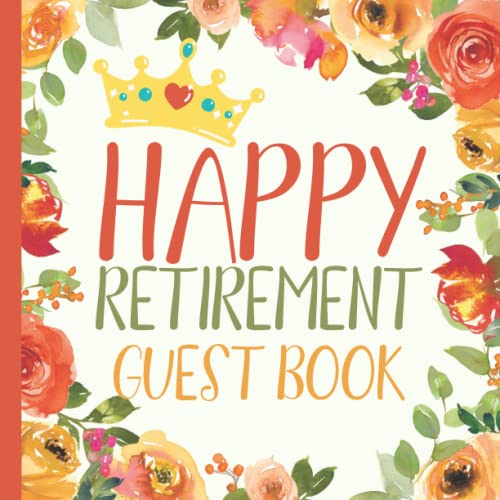 Happy Retirement Guest Book Message Book, Keepsake Memory Book, Wishes
