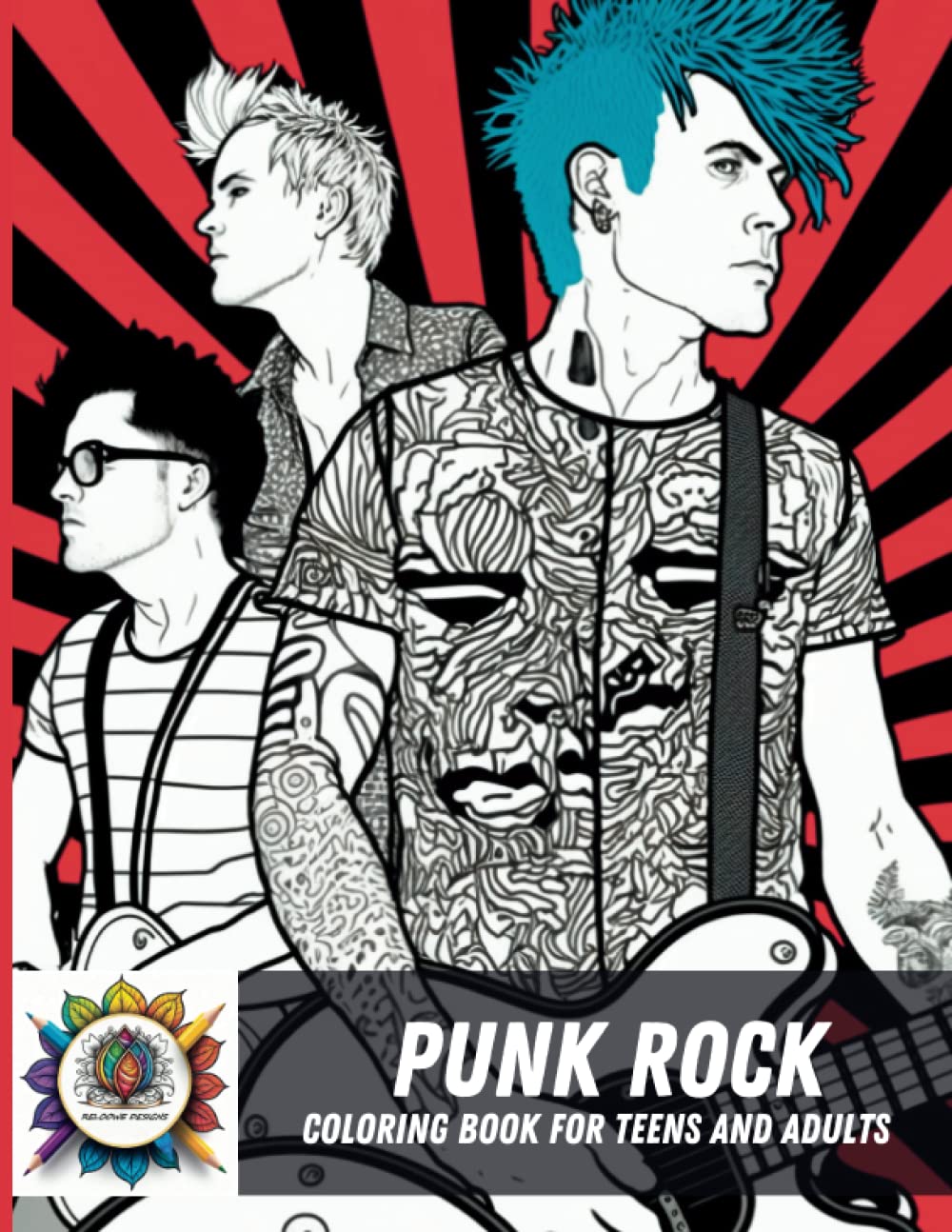 Punk Rock Coloring Book for Teens and Adults: Over 50 Coloring Pages ...