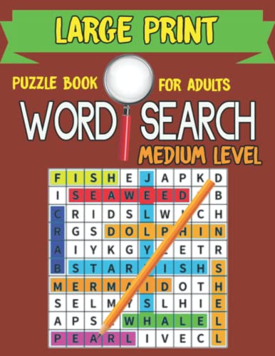 Large Print Word Search Puzzle Book For Adults Medium Level: Large ...