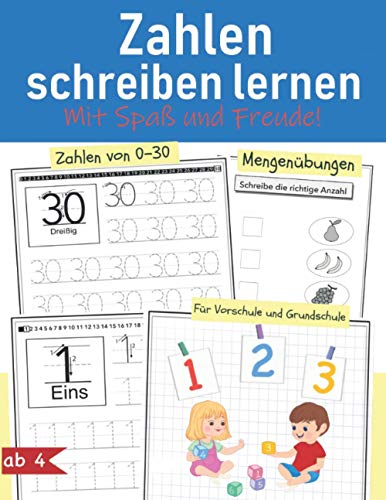 Zahlen schreiben lernen mit Spaß und Freude!: Tolles Vorschulheft für